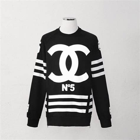 chanel hoodie cheap|Chanel sweater black and white.